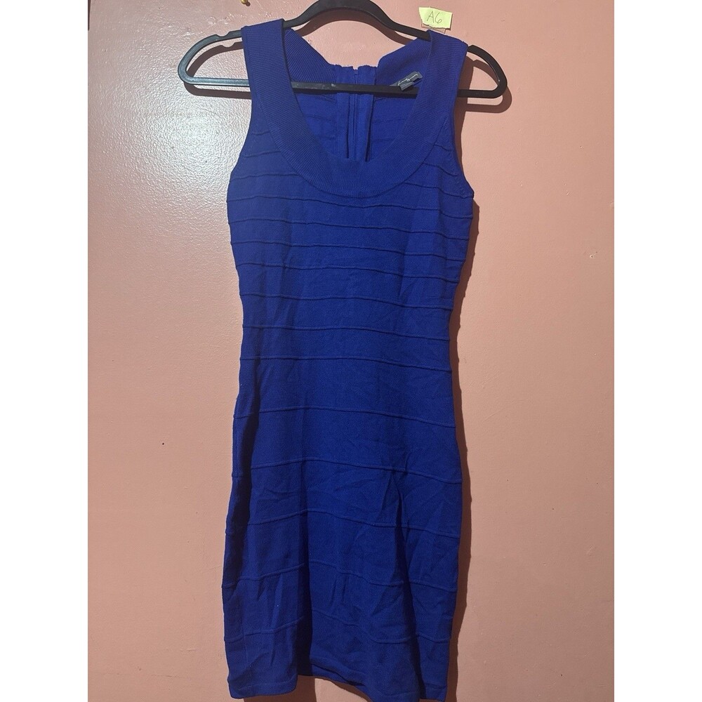 Twenty One Womens Dress M Medium Blue Bodycon Tight Fitted Knee Length